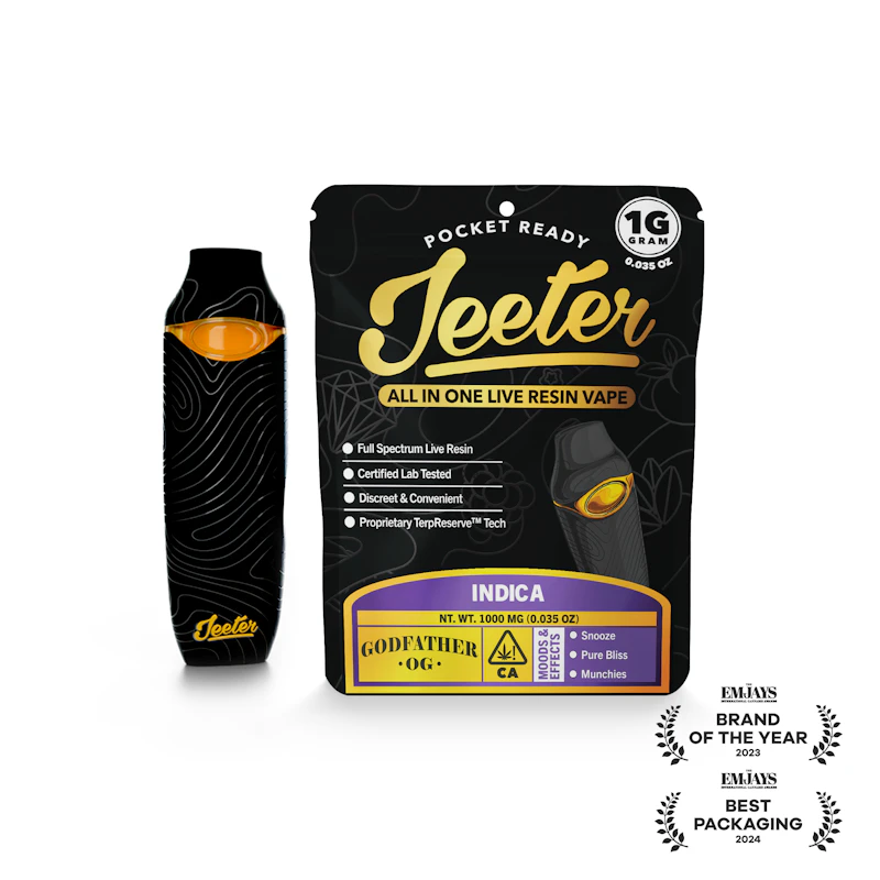 Jeeter Godfather OG · Live Resin Disposable · 1g, Disposables