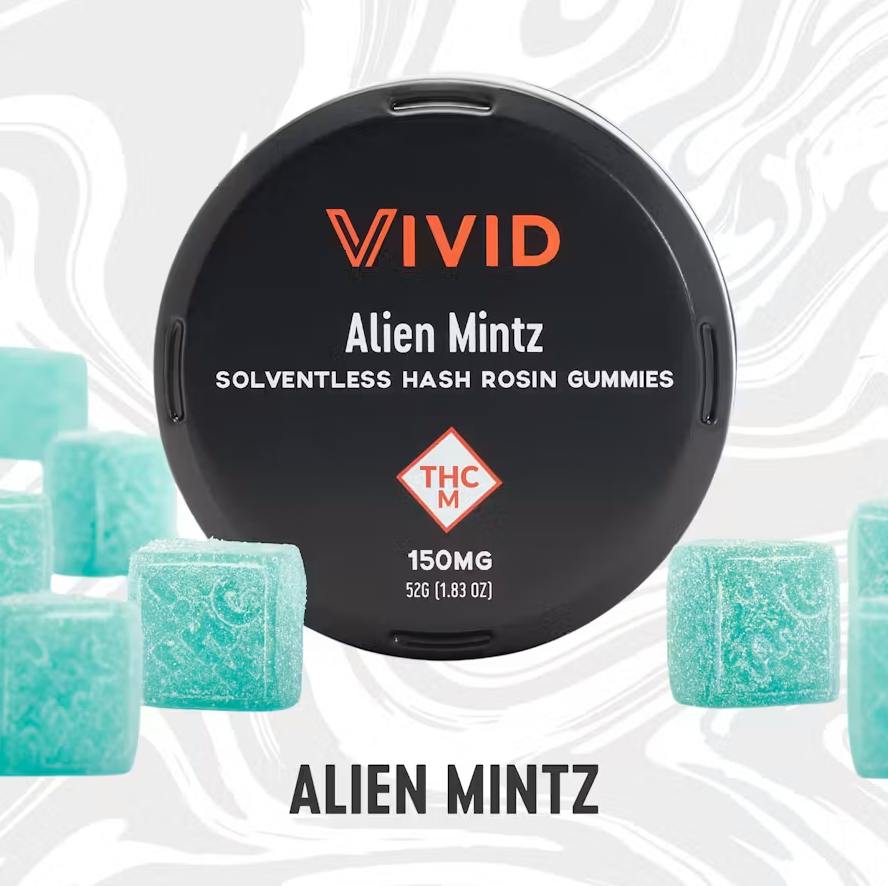 Alien Mints Rosin Gummies | 150mg | 10ct | 15mg/ea by Vivid