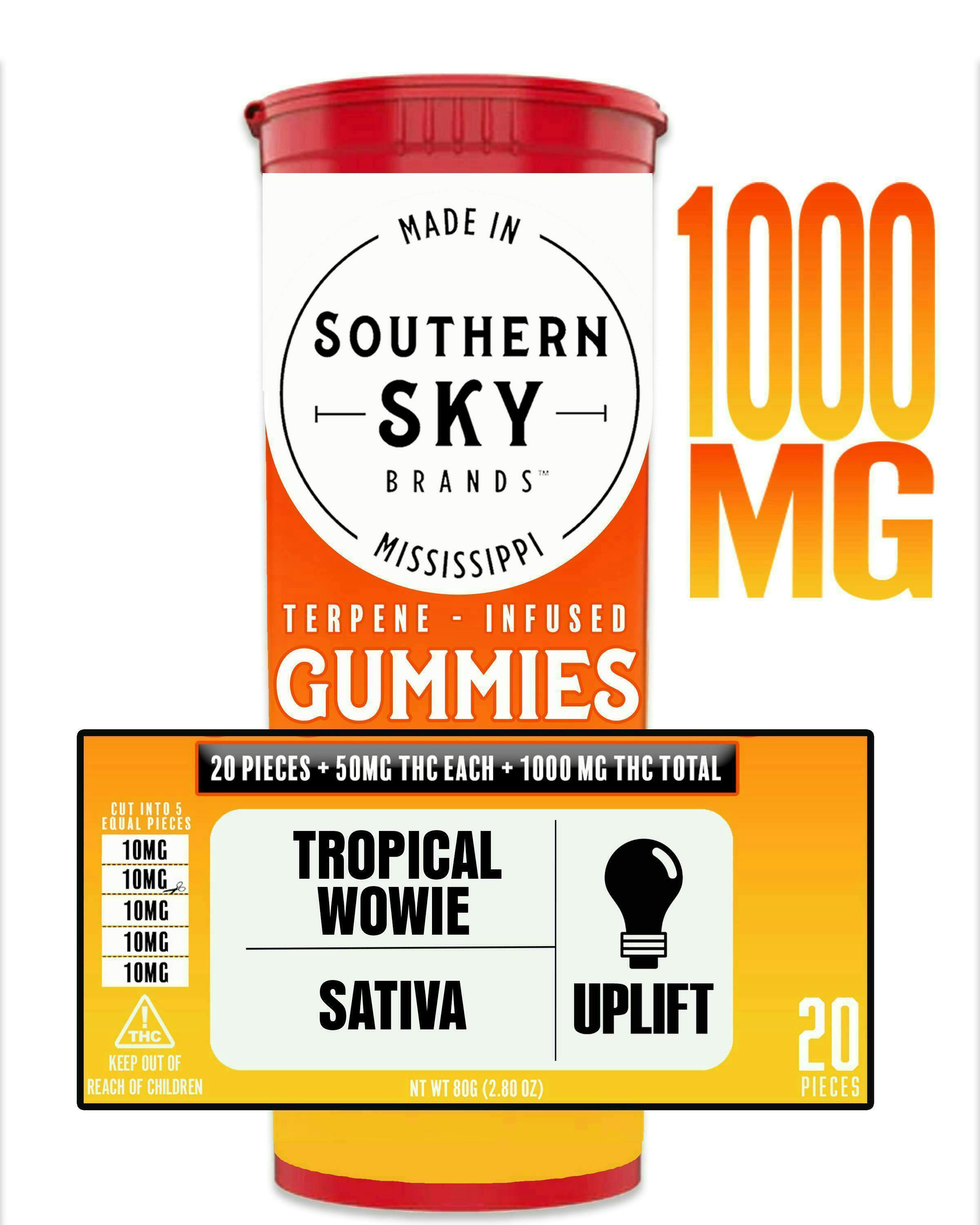 Tropical Wowie Gummies | 100mg | 20ct | 5mg/ea by Southern Sky Brands