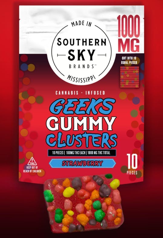 Strawberry Geeks Gummy Clusters · 1000mg · 10ct