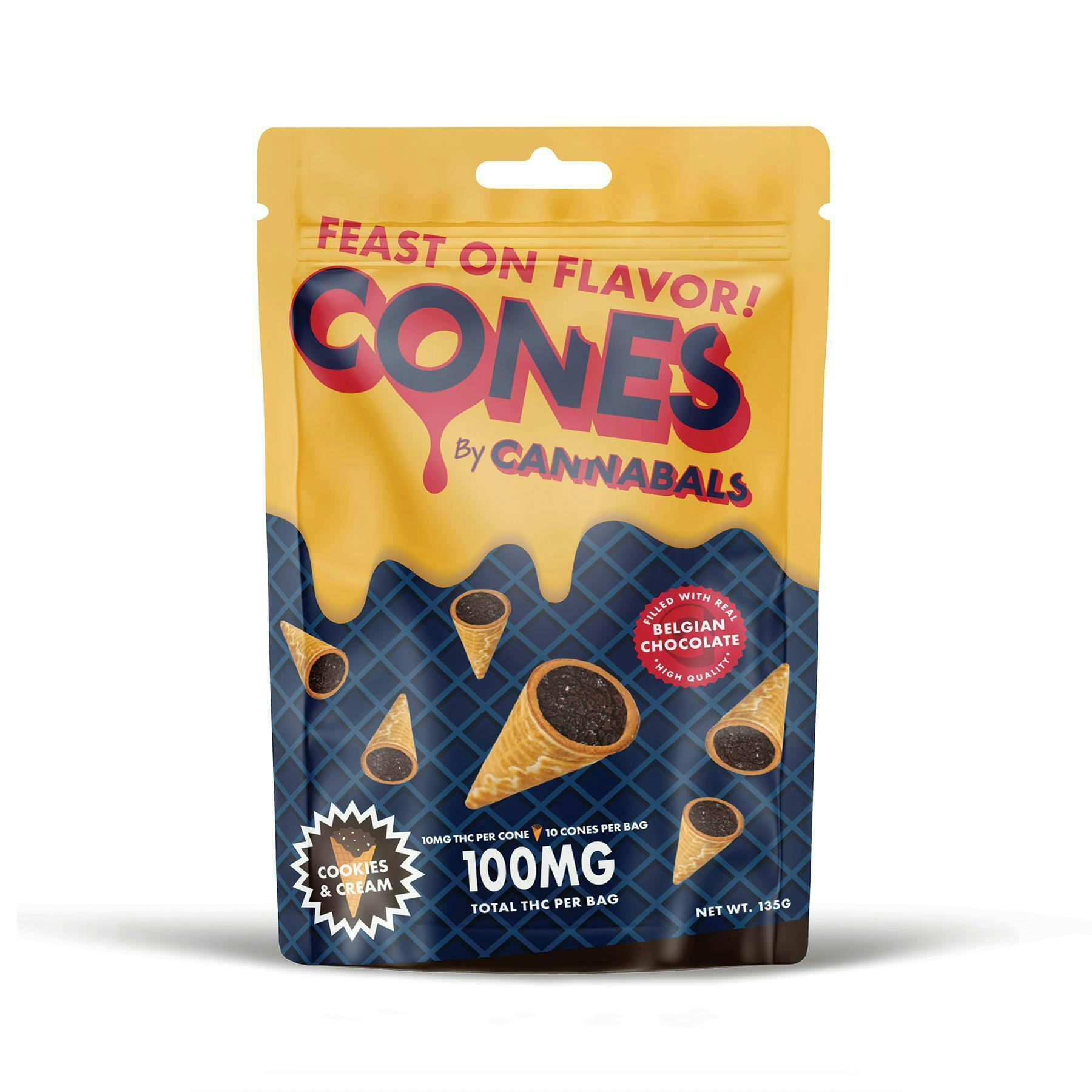 Cookies & Cream Cones | Baked Goods | 10pk | 10mg/ea