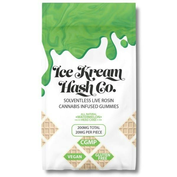 Watermelon Live Rosin Gummies | 200mg | 10ct | 20mg/ea by Ice Kream Hash Co.