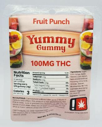 Gummy ~ Yummy Gummy ~ Fruit Punch ~ Green Leaf Special | Gummies | 100mg/ea