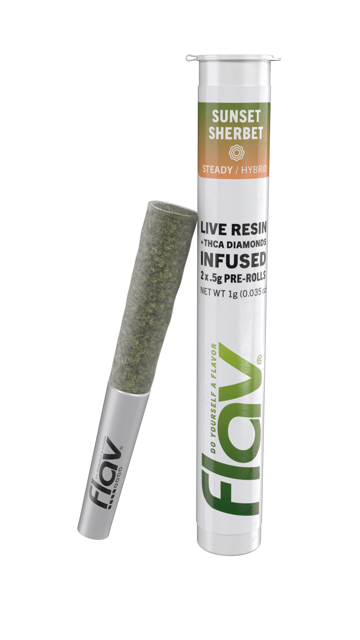Live Resin + THCA Infused Preroll Pack - 2 x 0.5g - Sunset Sherbet