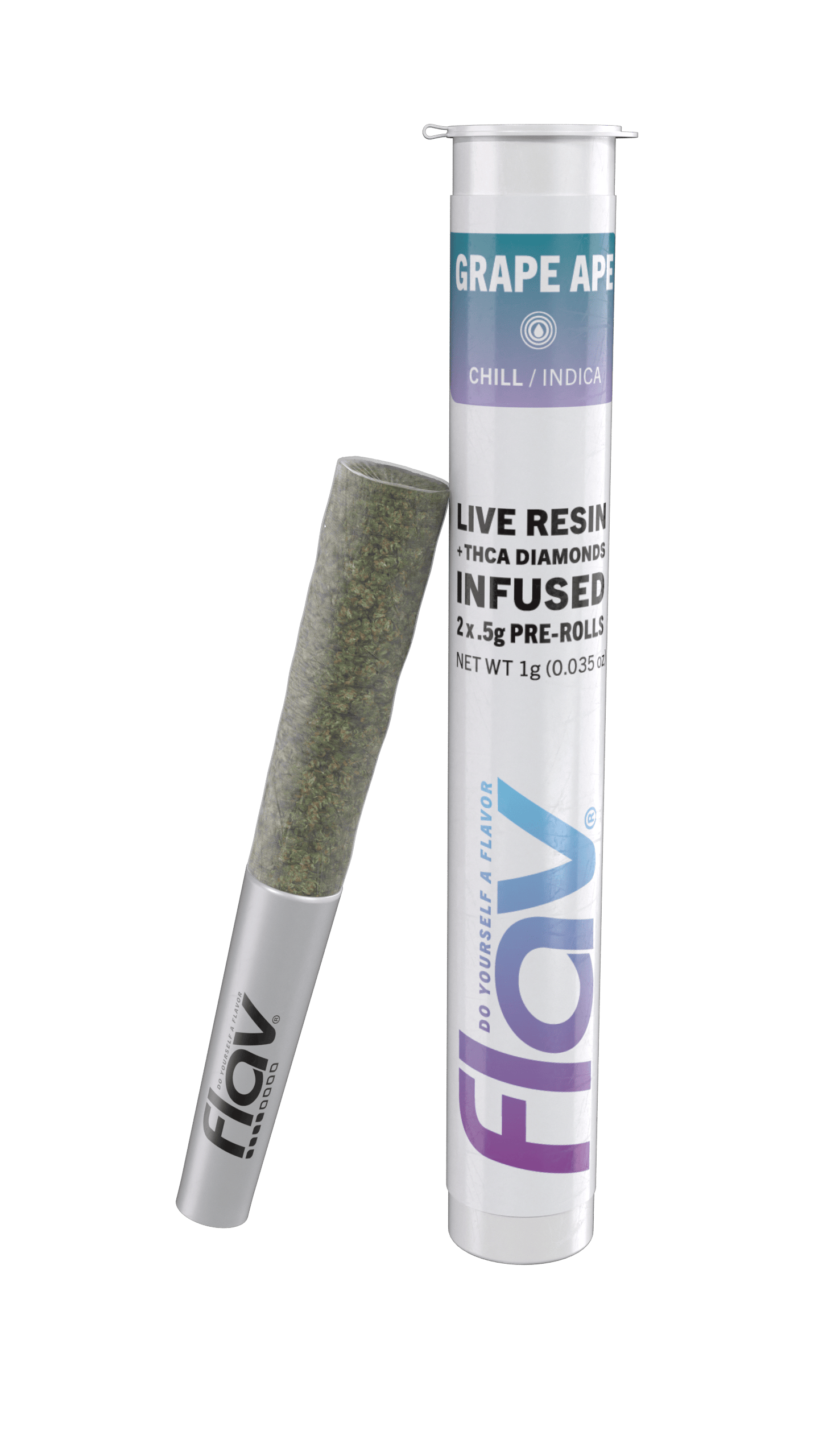 Live Resin + THCA Infused Preroll Pack - 2 x 0.5 - Grape Ape