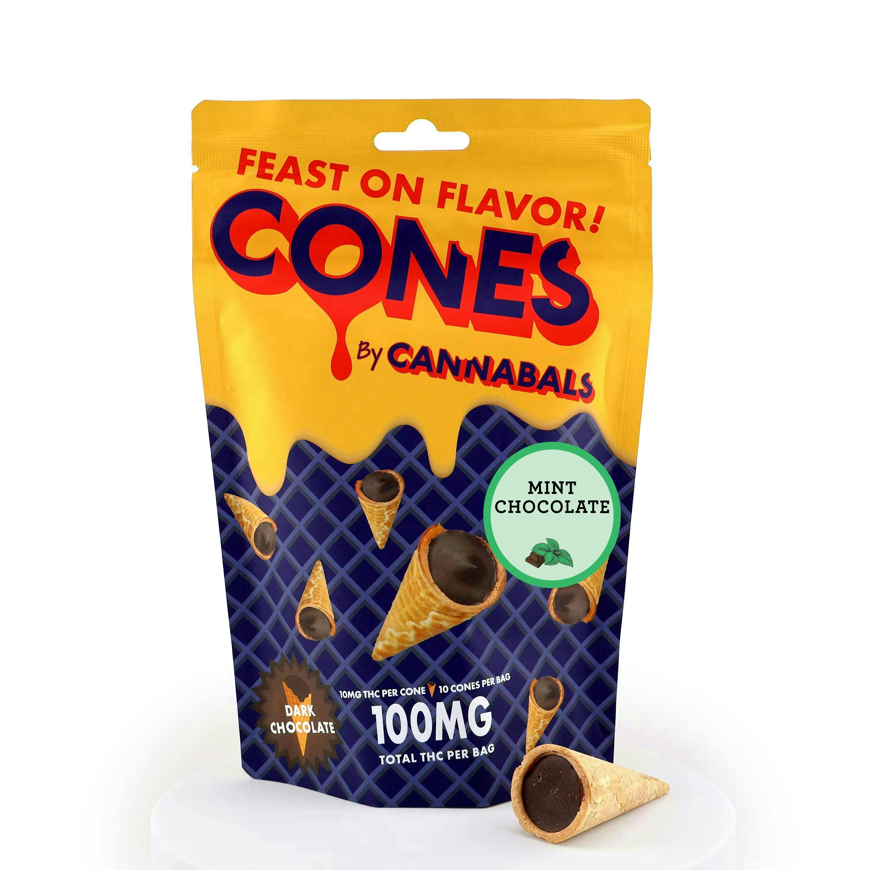Mint Cones Waffle Cone Bites | 100mg | 10ct | 10mg/ea by Cannabals