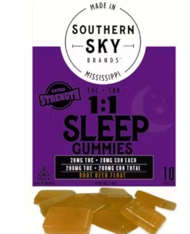 1:1 THC:CBN Root Beer Float Sleep Gummies | 200mg | 10ct | 20mg/ea by Southern Sky Brands