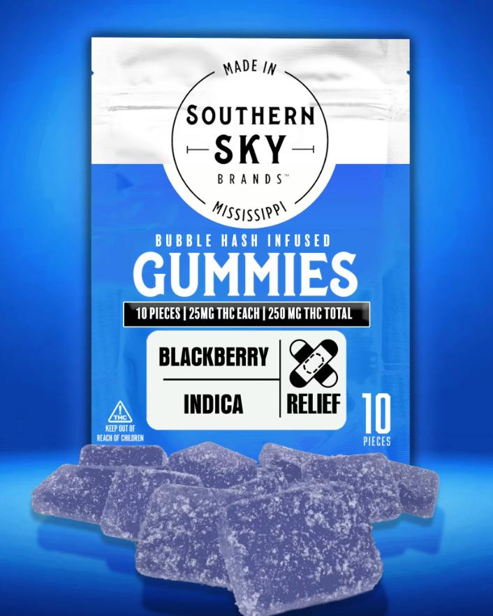 Blackberry Bubble Hash Gummies | 250mg | 10ct | 25mg/ea by Southern Sky Brands