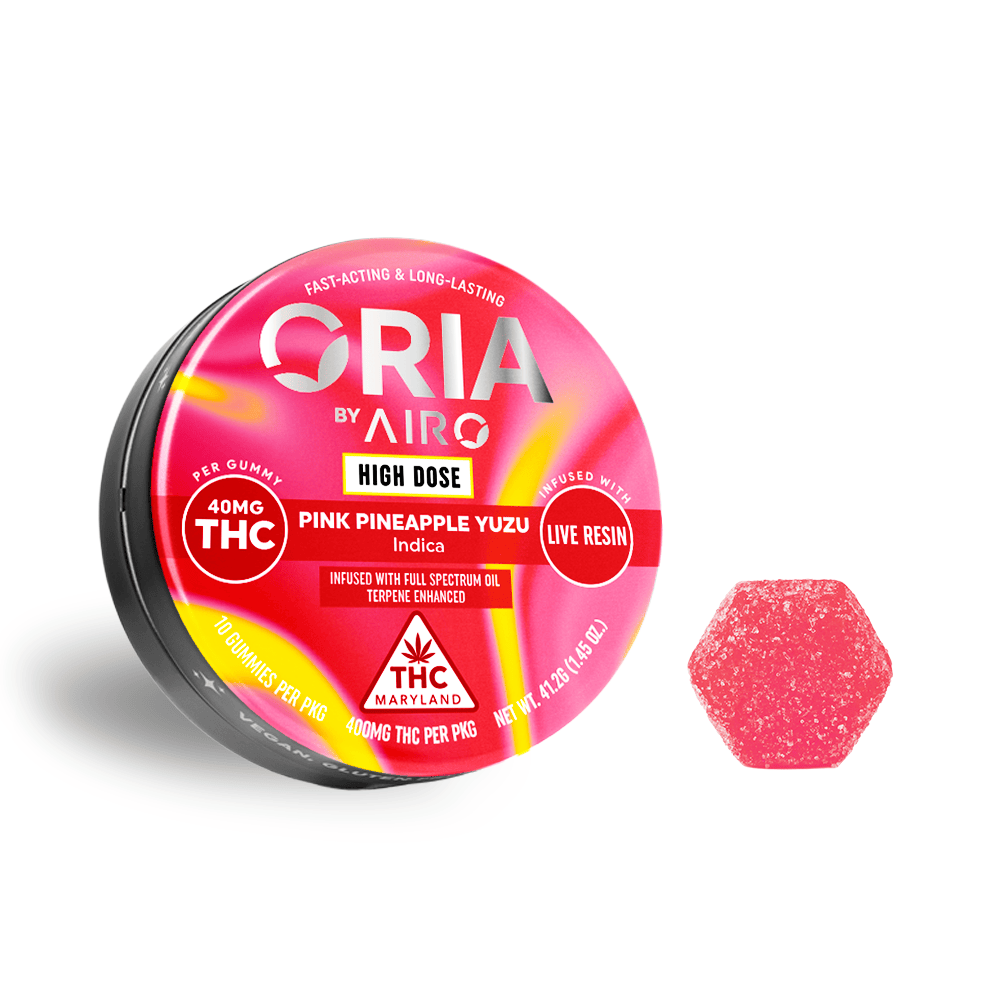 Pink Pineapple Yuzu | Oria - Full Spectrum | 400mg Live Resin Gummies by Airo Brands