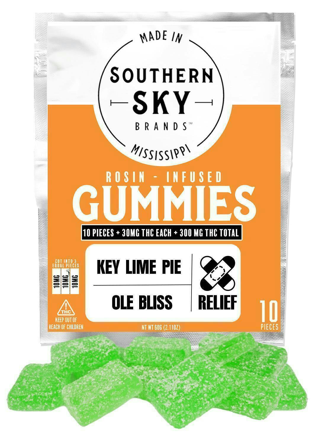 Key Lime Pie x Ole Bliss Live Rosin Gummies · 300mg · 10ct