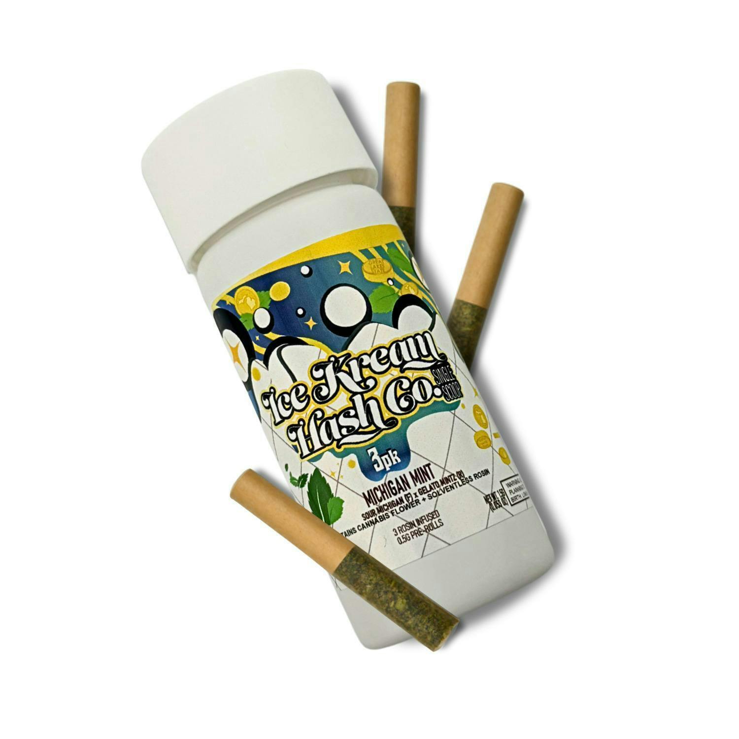 Michigan Mint | Single Scoop Rosin Infused Minis | 0.5g each | 3pk by Ice Kream Hash Co.
