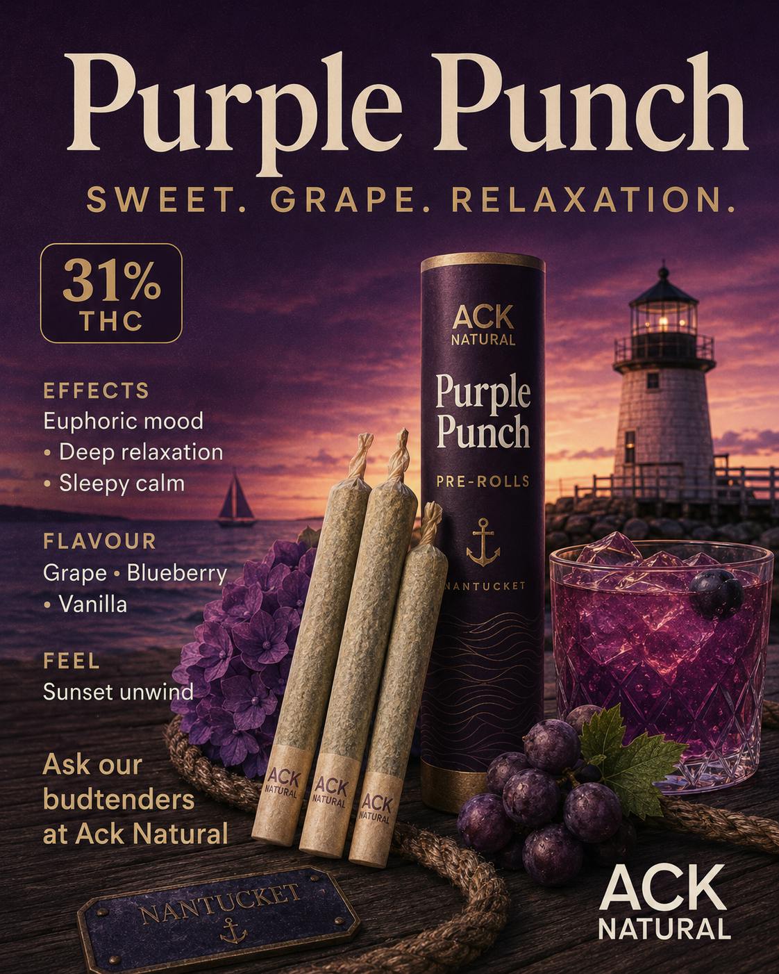 Purple Punch S26 | Joints | 1g at ACK Natural Cannabis Dispensary