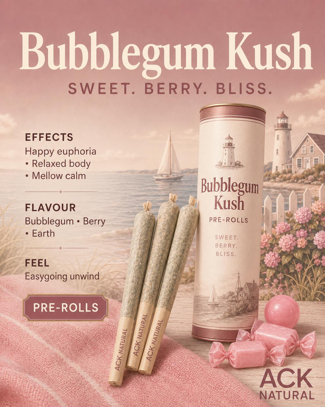 Bubblegum Kush S26 | Joints | 1g at ACK Natural Cannabis Dispensary