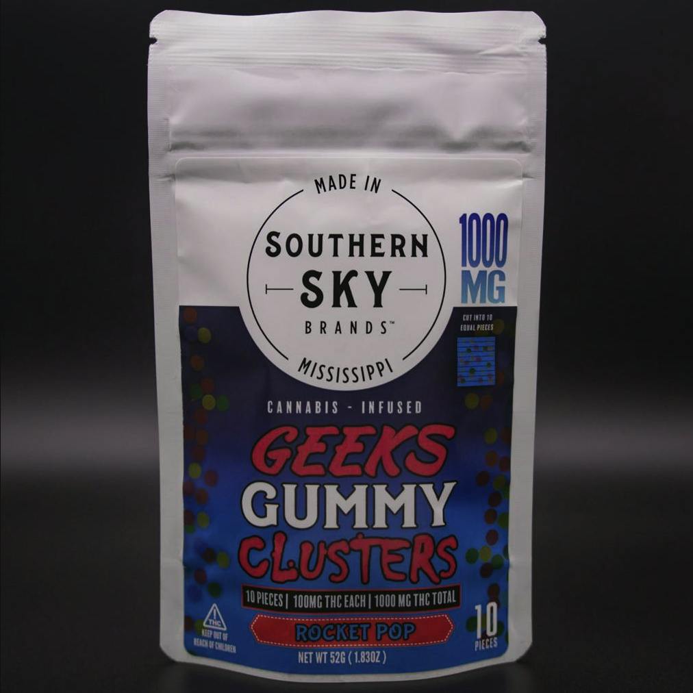 Geeks Rocket Pop Gummy Clusters | 1000mg | 10ct | 100mg/ea by Southern Sky Brands