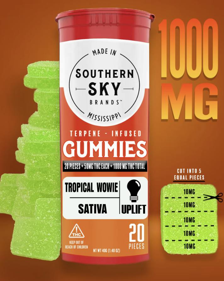 Tropical Wowie Terpene Infused Gummies | 1000mg | 20ct | 50mg/ea