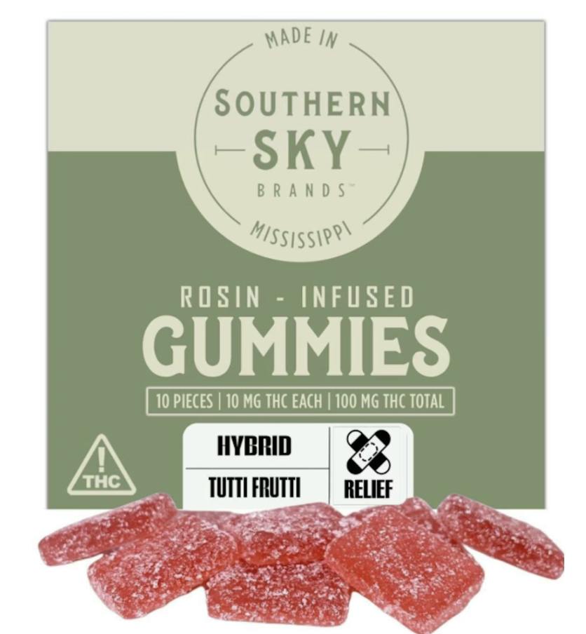 Tutti Frutti Rosin Infused Gummies | 100mg | 10ct | 10mg/ea at Star Buds Medical Cannabis Dispensary Natchez