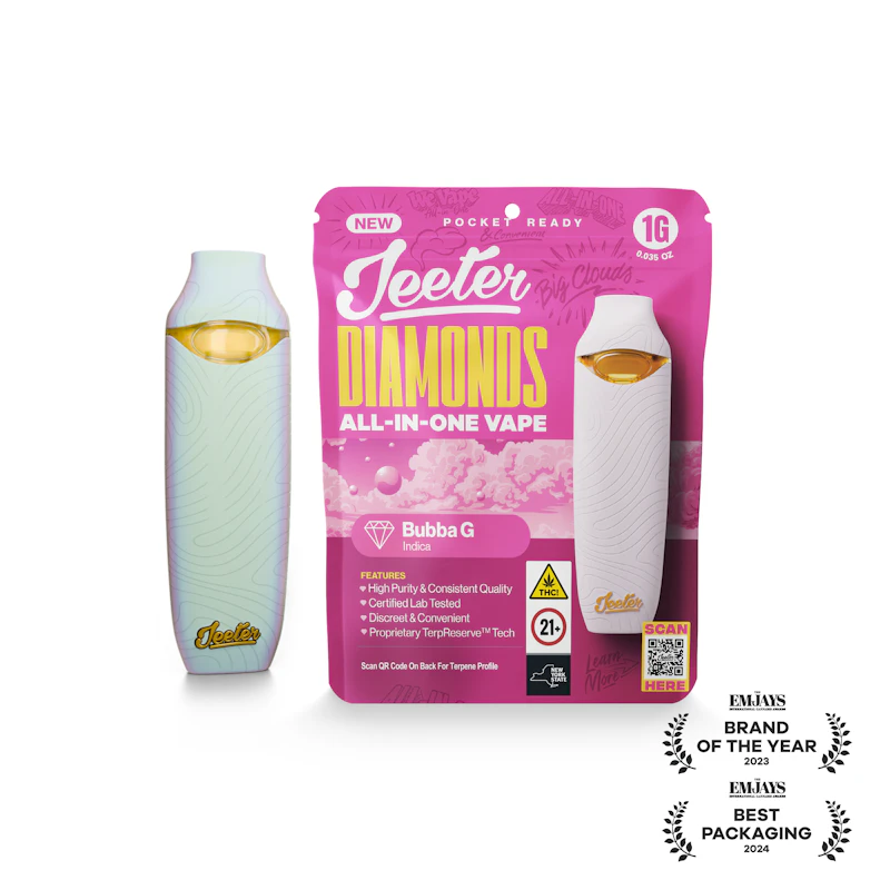 Jeeter Bubba G · Diamonds Disposable · 1g, Disposables