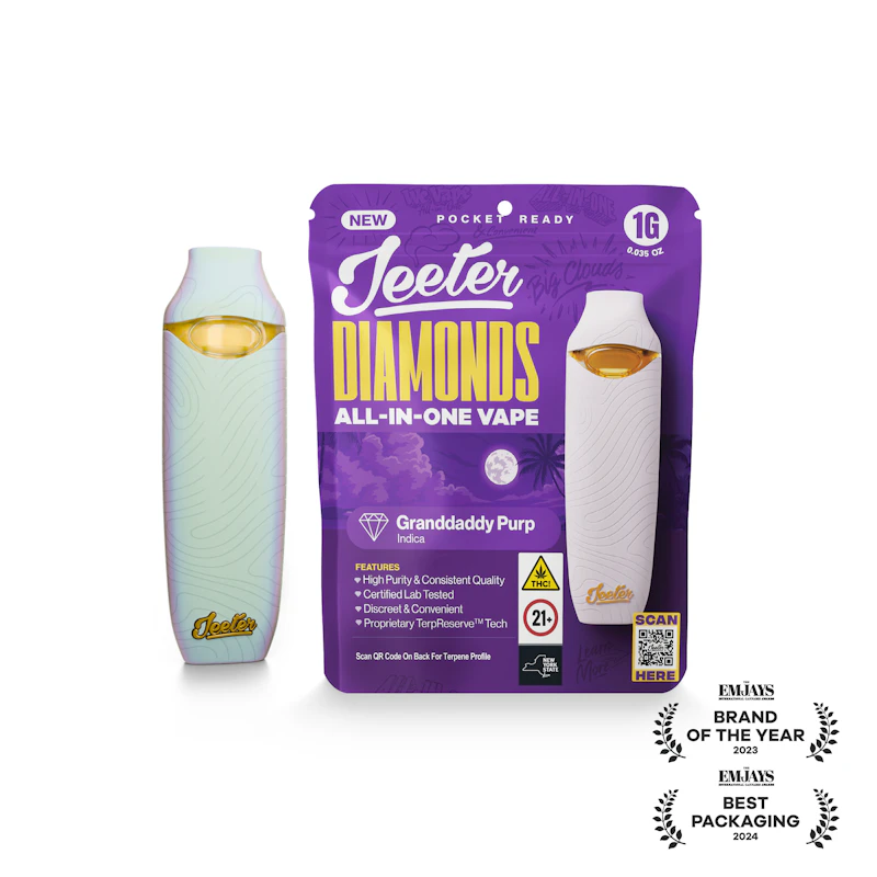 Jeeter Granddaddy Purp · Diamonds Disposable · 1g, Disposables