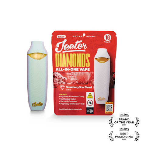 Jeeter Strawberry Sour Diesel · Diamonds Disposable · 1g, Disposables