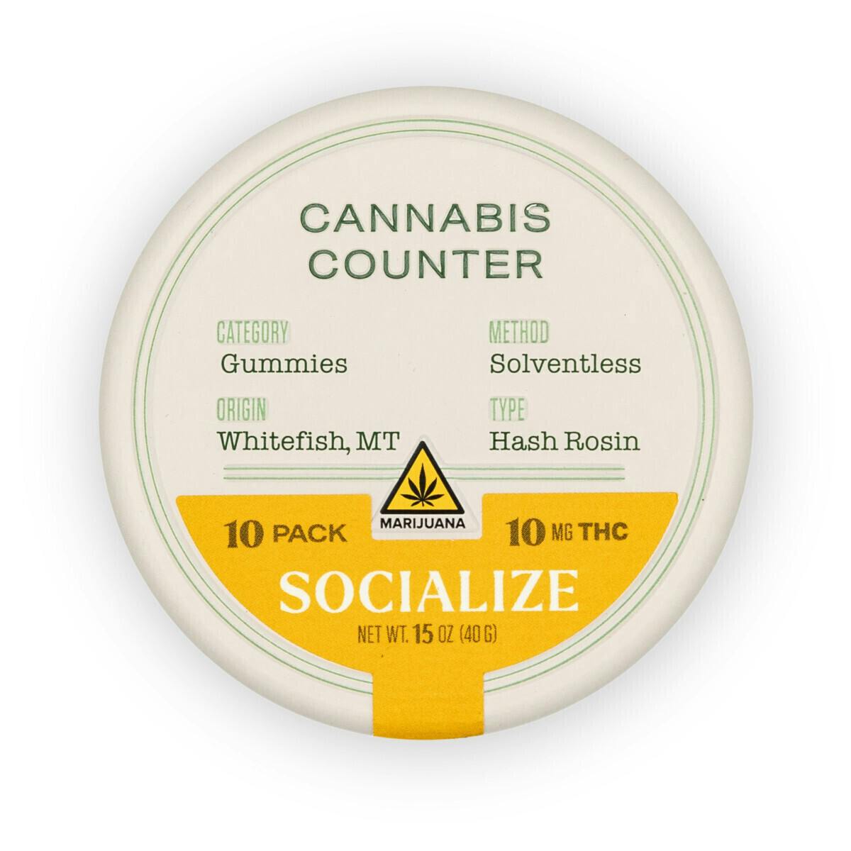 Socialize Hash Rosin | Gummies | 10pk | 10mg/ea
