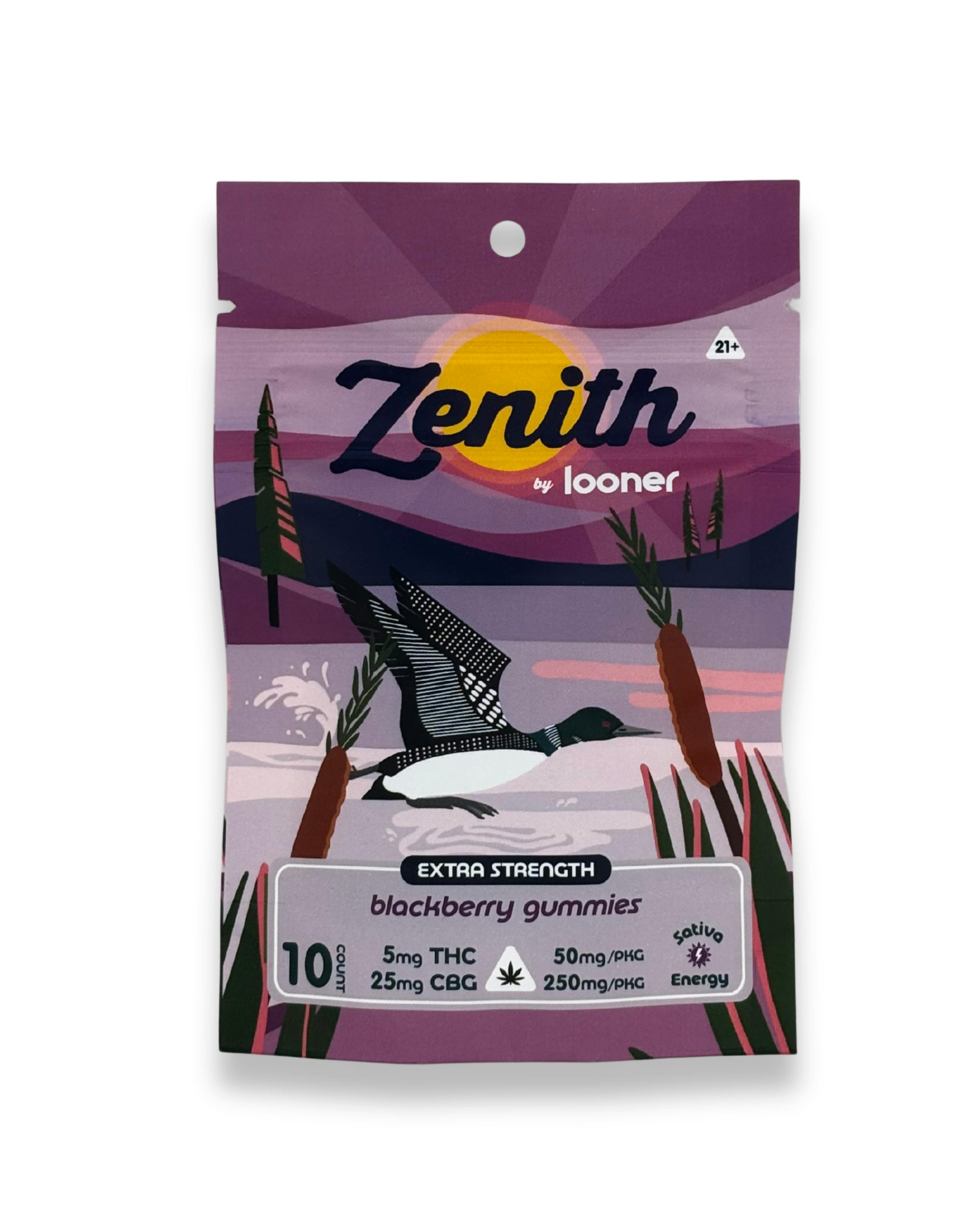 Looner Gummies - Zenith Blackberry - 50 MG THC 250 MG CBG | Gummies | 10pk