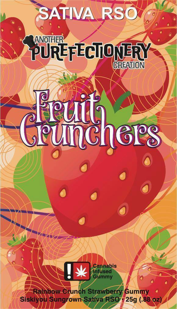 Strawberry "Fruit Crunchers" Gummy Bar | 100mg (THC) (RSO) | Gummies | 10pk