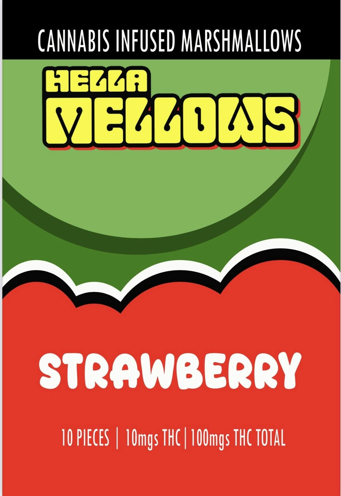 Hella Mellows | Strawberry Infused Marshmallows | 100mg | 10ct | 10mg ea