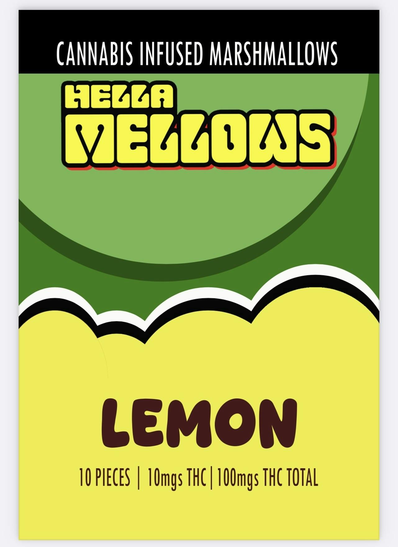Hella Mellows | Lemon Infused Marshmallows | 100mg | 10ct | 10mg ea