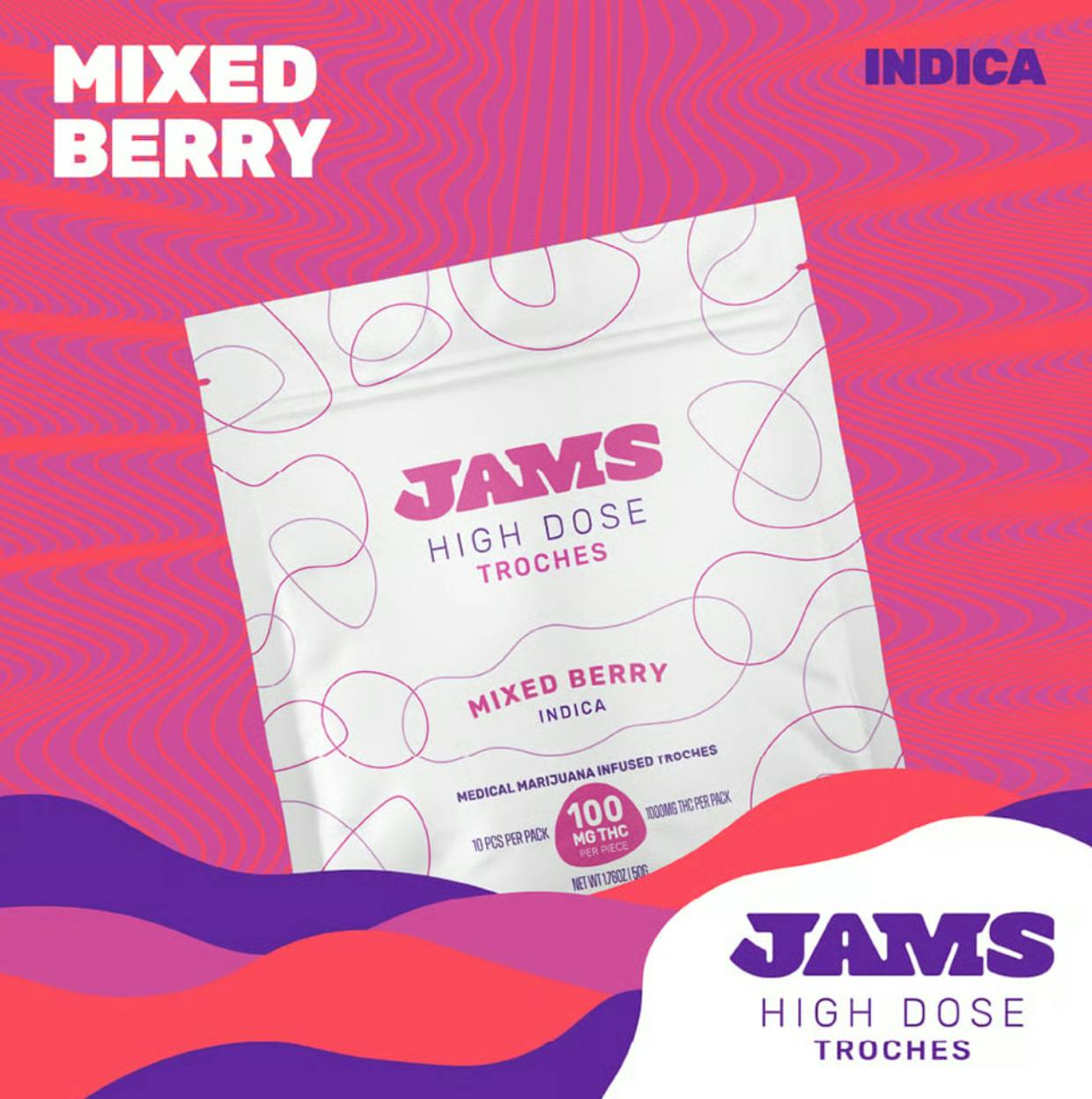 Mixed Berry Jellies | 1000mg | 10ct | 100mg/ea by JAMS
