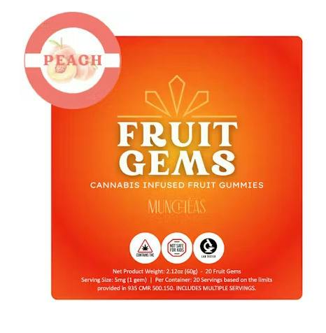 Gummies - Peach Fruit Gems - | Gummies | 20pk | 5mg/ea at Smyth Cannabis Co. | Tewksbury