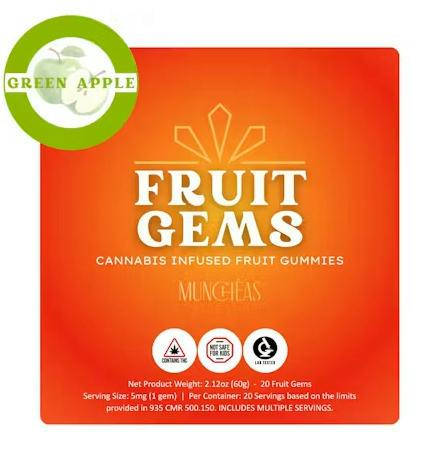 Green Apple Fruit Gems | Gummies | 20pk | 5mg/ea at Full Harvest Moonz - Haverhill Dispensary