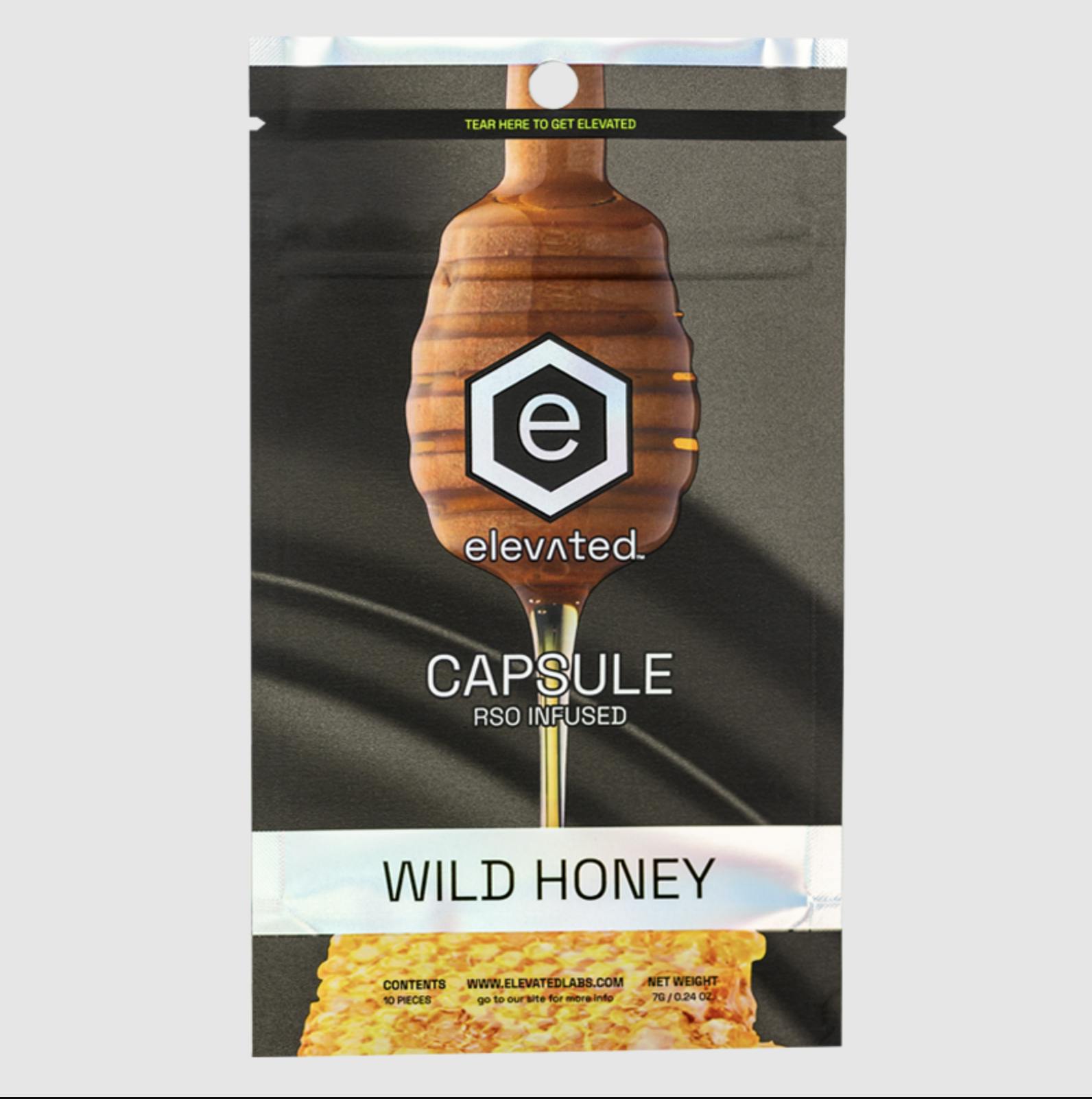 Wild Honey Caps | Hybrid | RSO Capsules | 100mg | 10ct | 10mg/ea at Dulce Cannabis