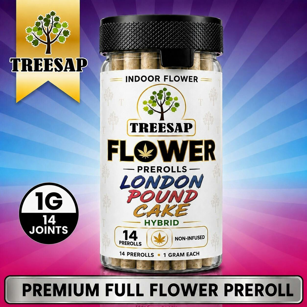 Treesap 14PK Non-Infused Pre Rolls - London Pound Cake - (Hybrid) - 14g