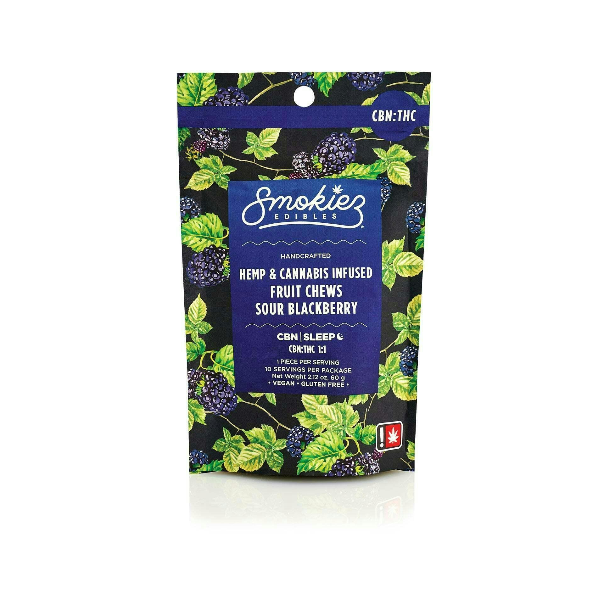 Sour Blackberry Gummies 1:1 CBN:THC | 100mg | 10ct | 10mg/ea