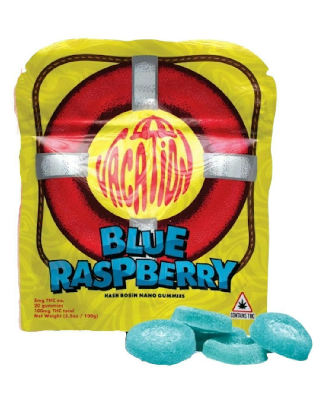 Blue Raspberry Hash Rosin Gummy Rings | Gummies | 20pk | 5mg/ea