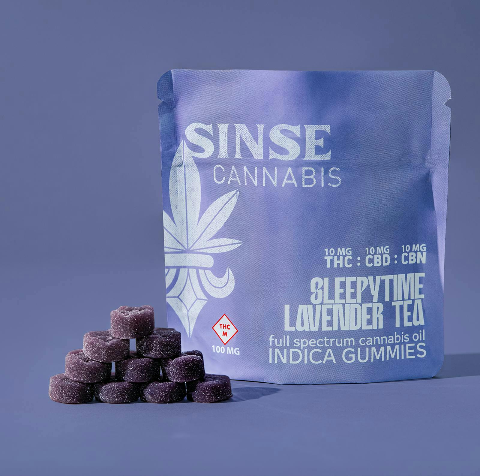 1:1:1 Sleepytime Lavender Tea Gummies | 100mg | 10ct | 10mg/ea by Sinse Cannabis