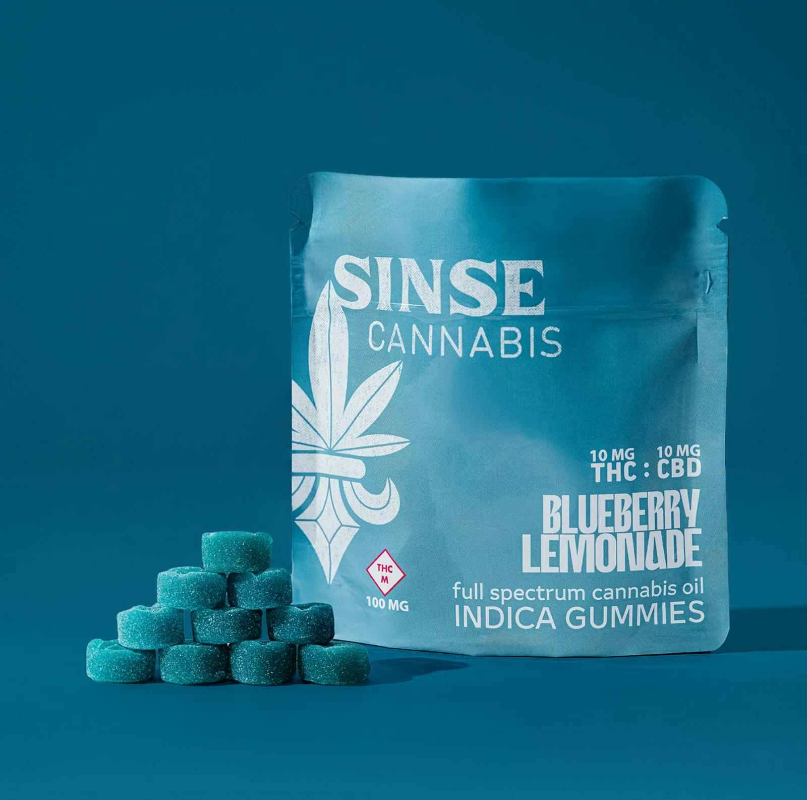 1:1 Blueberry Lemonade Gummies | 100mg | 10ct | 10mg/ea by Sinse Cannabis