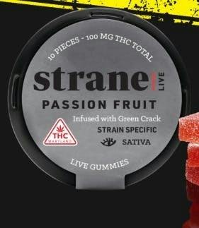 Passionfruit | Live Resin | Gummies | 100mg | 10pk | 10mg/ea by Strane