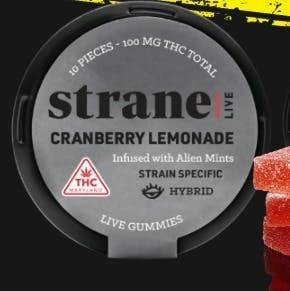 Cranberry Lemonade | Live Resin | Gummies | 100mg | 10pk | 10mg/ea by Strane