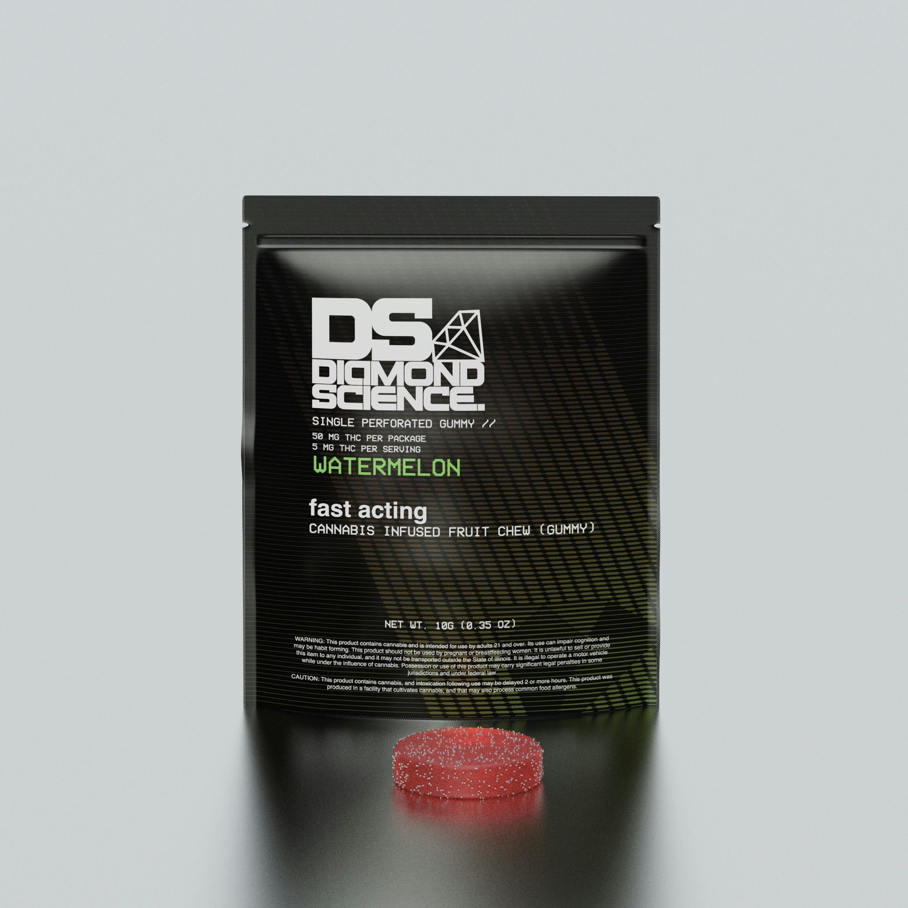 DIAMOND SCIENCE Gummies 50mg: Watermelon 1pc | Gummies | 50mg/ea at Mystic Greenz