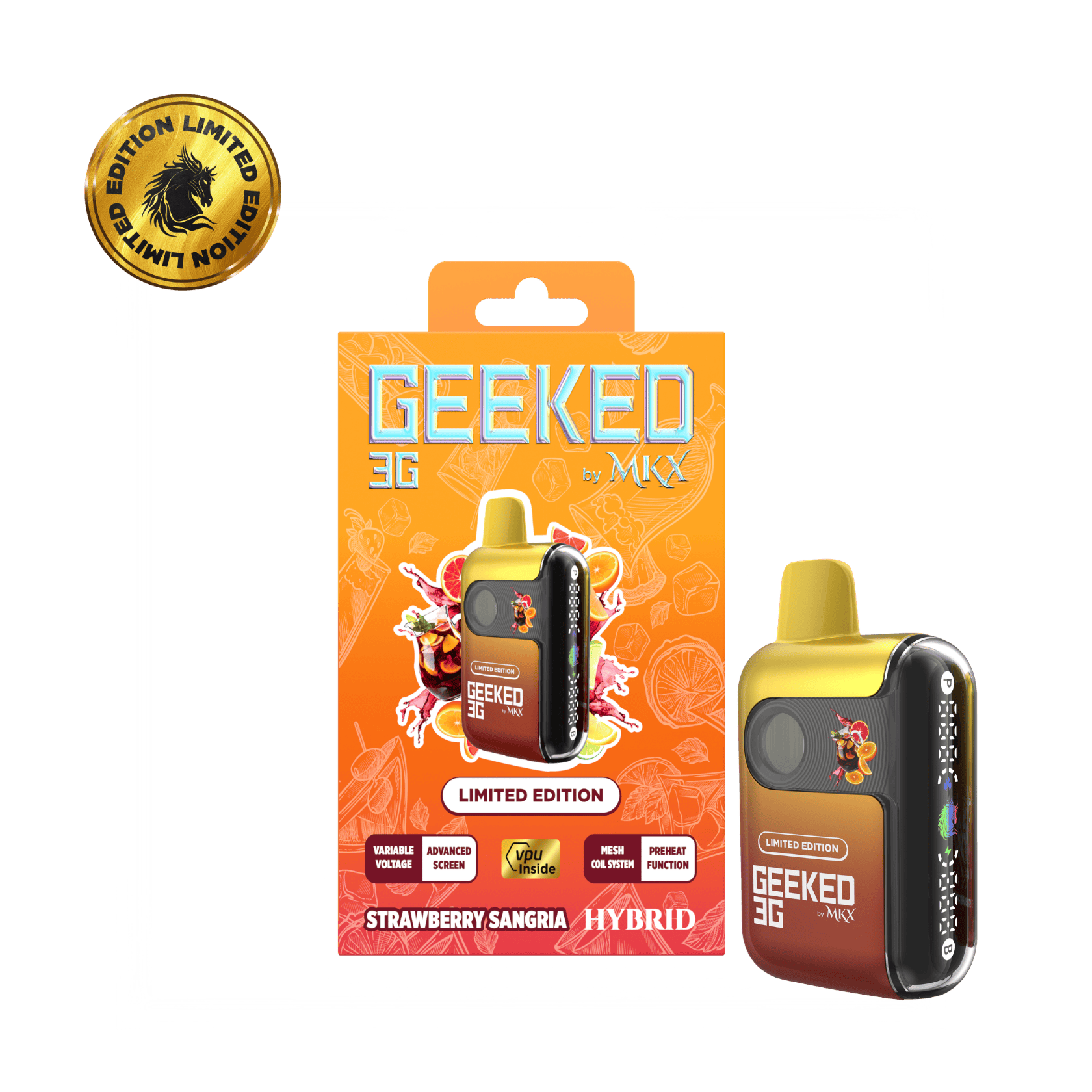 LIMITED EDITION | Geeked 3G Disposable by MKX | Strawberry Sangria