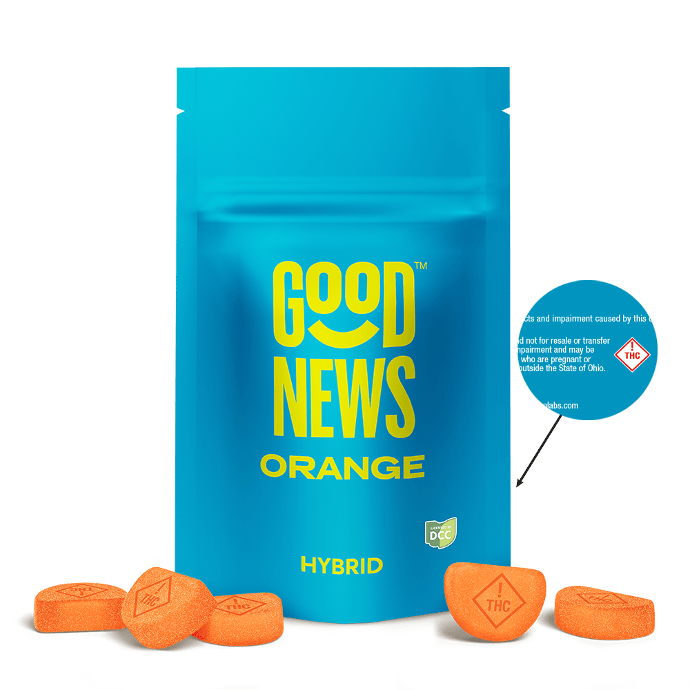 Orange Gummies | 100mg | 10ct | 10mg/ea by Good News