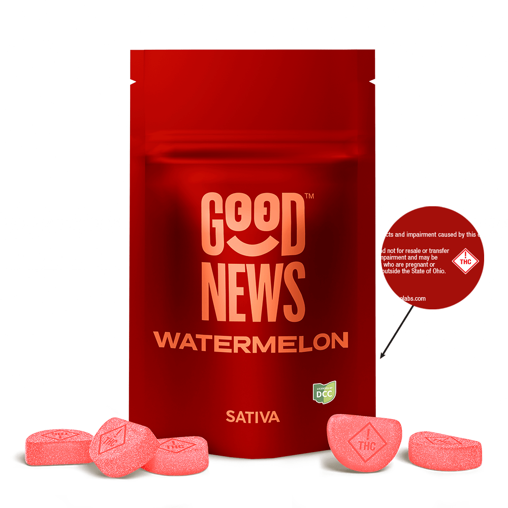 Watermelon Gummies | 100mg | 10ct | 10mg/ea by Good News