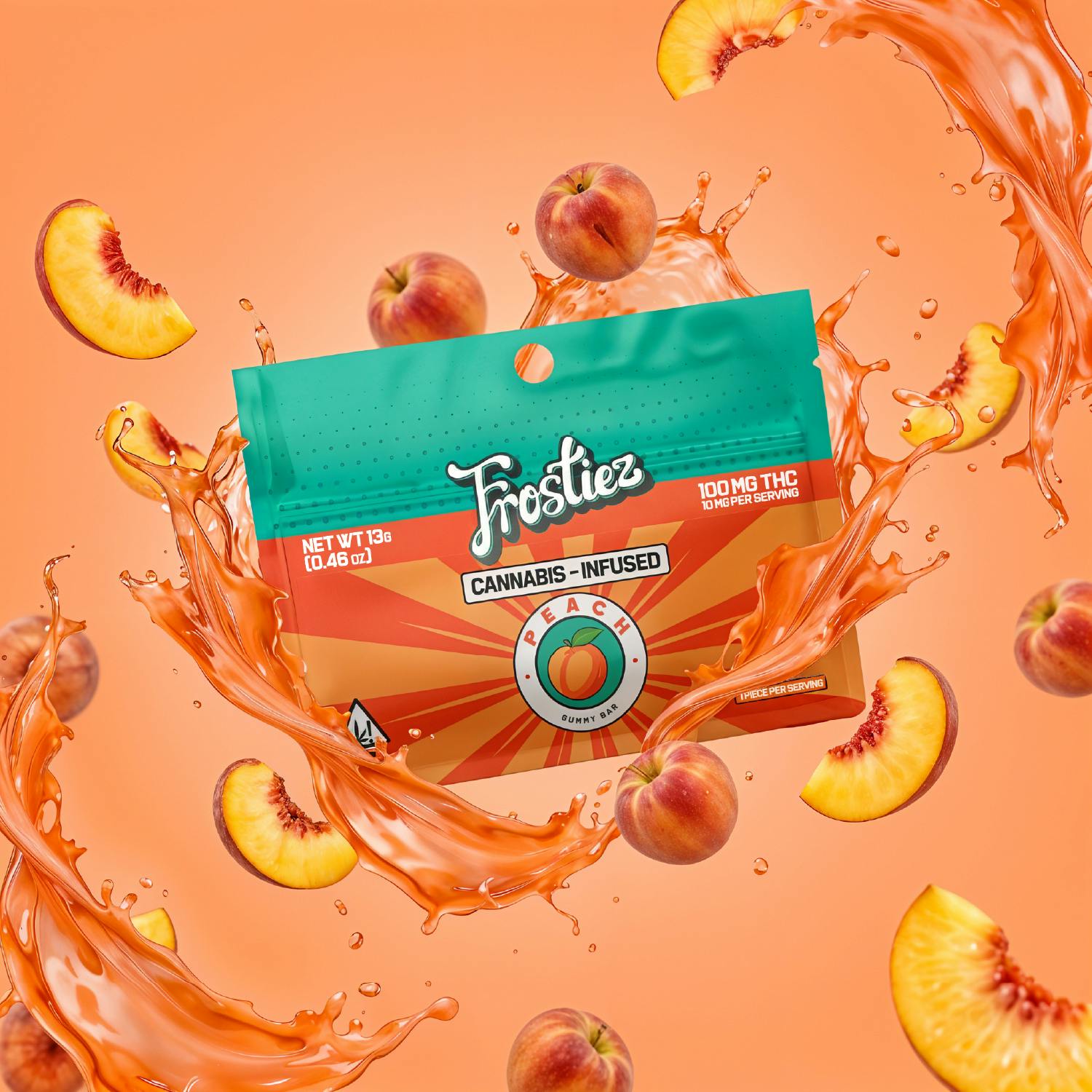 Peach Gummy Bar - 100mg - HYBRID