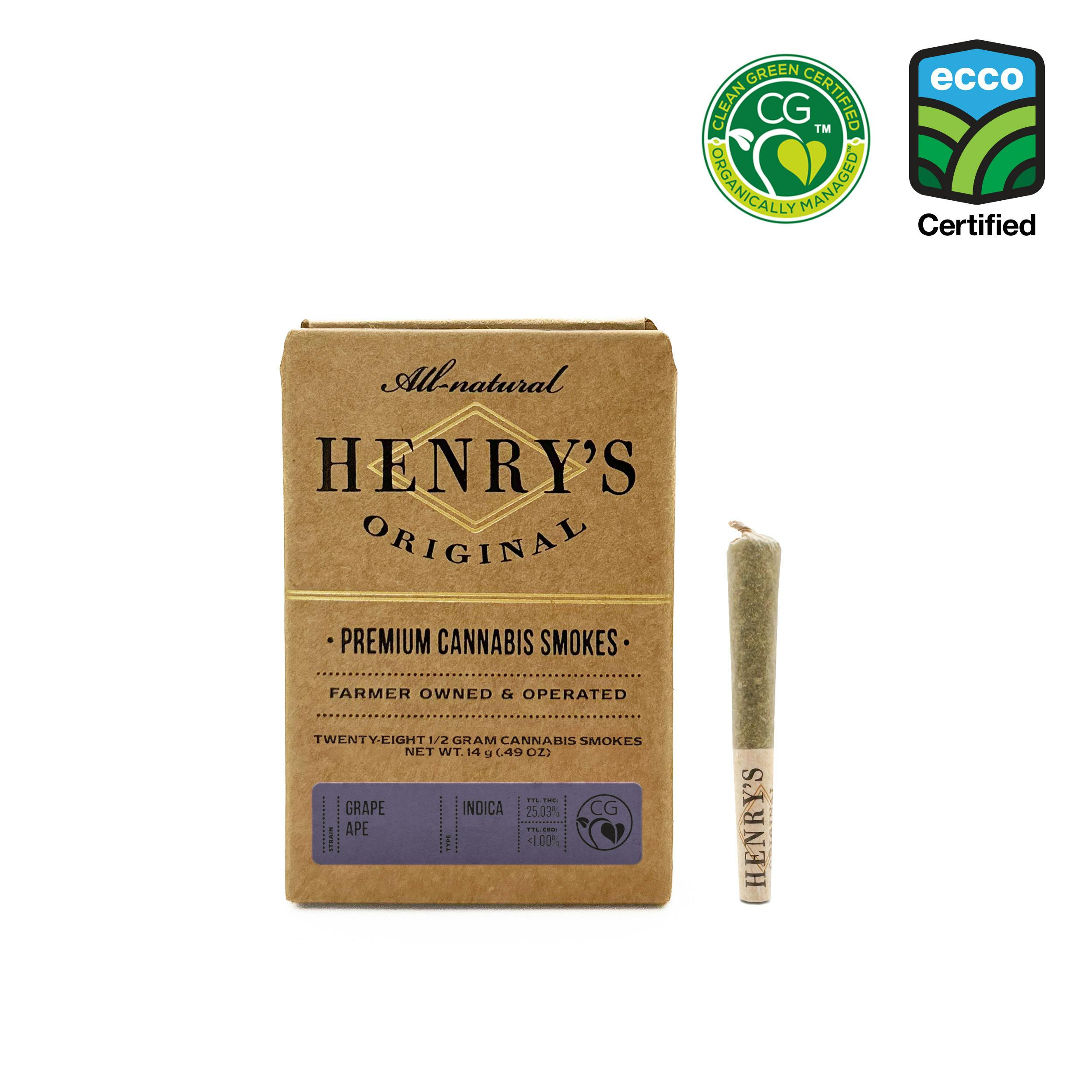 Henry's Original | Grape Ape | Joints | 0.5g each | 28pk
