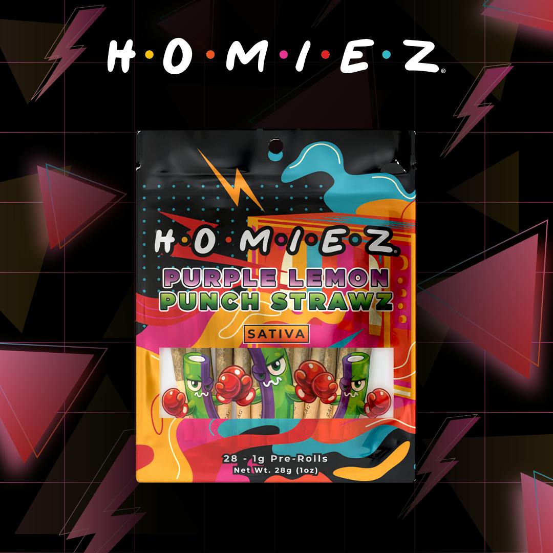 HOMIEZ | 28 Pack Pre-Rolls | Purple Lemon Punch Strawz