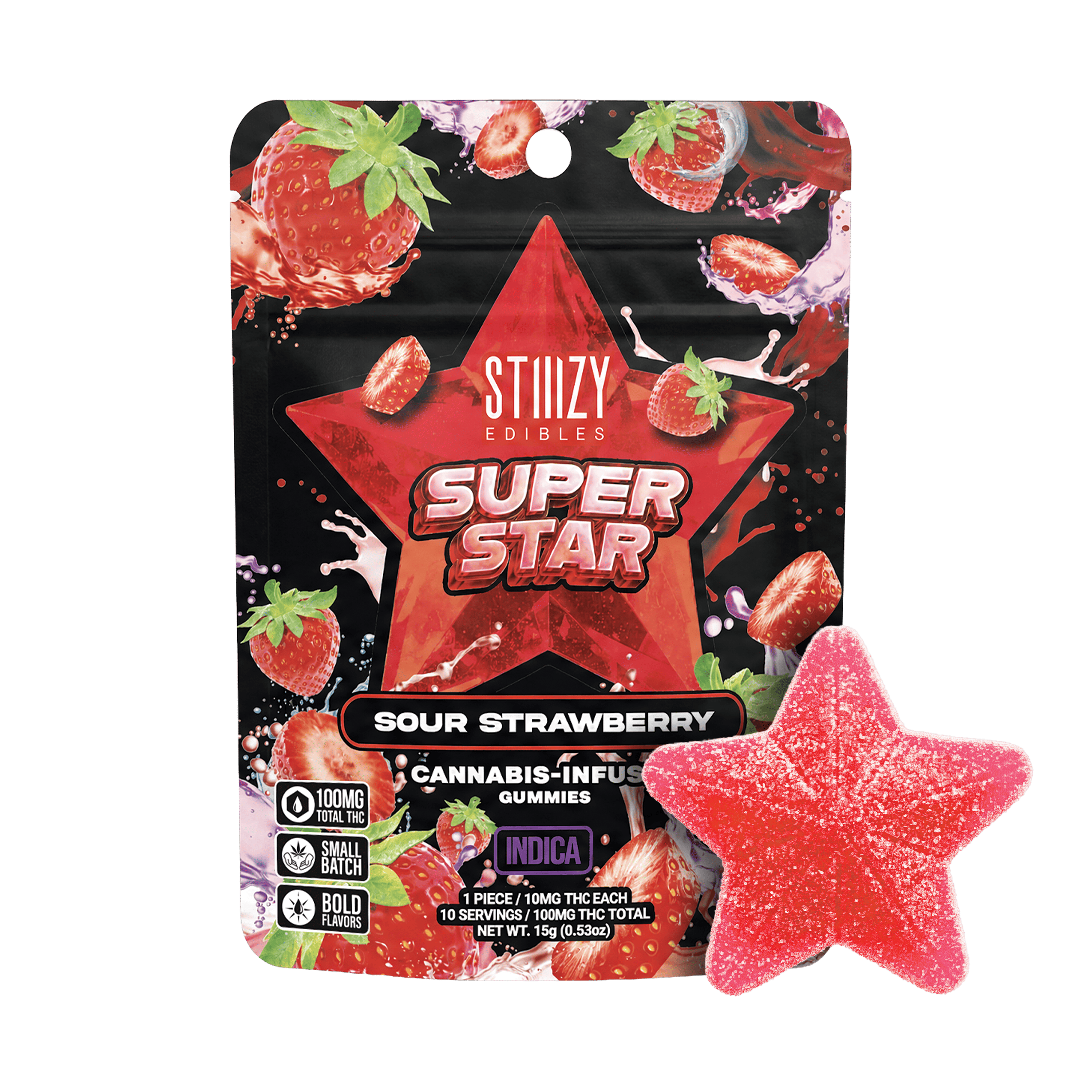 STIIIZY SUPER STAR Edibles - Sour Strawberry — Edibles