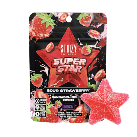 STIIIZY SUPER STAR Edibles - Sour Strawberry, Edibles
