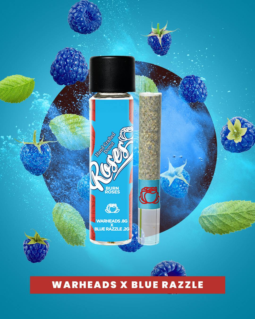 Warheads x Blue Razzle | Live Resin Donut Infused Joint | 1g