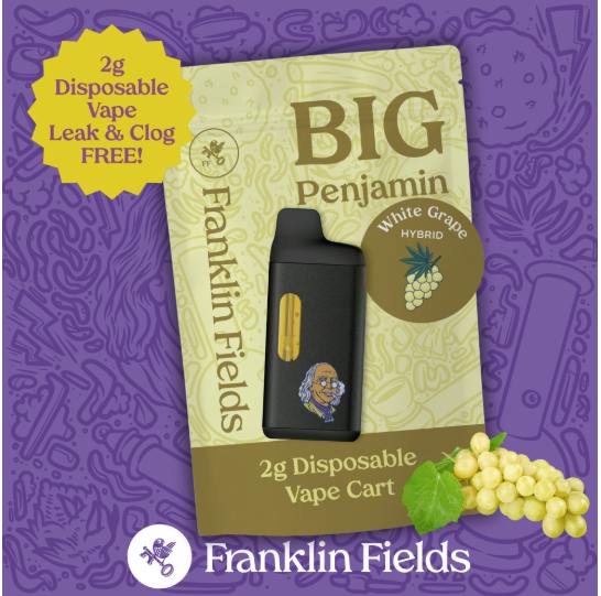Franklin Fields Big Ben 2G Disposable Vape White Grape